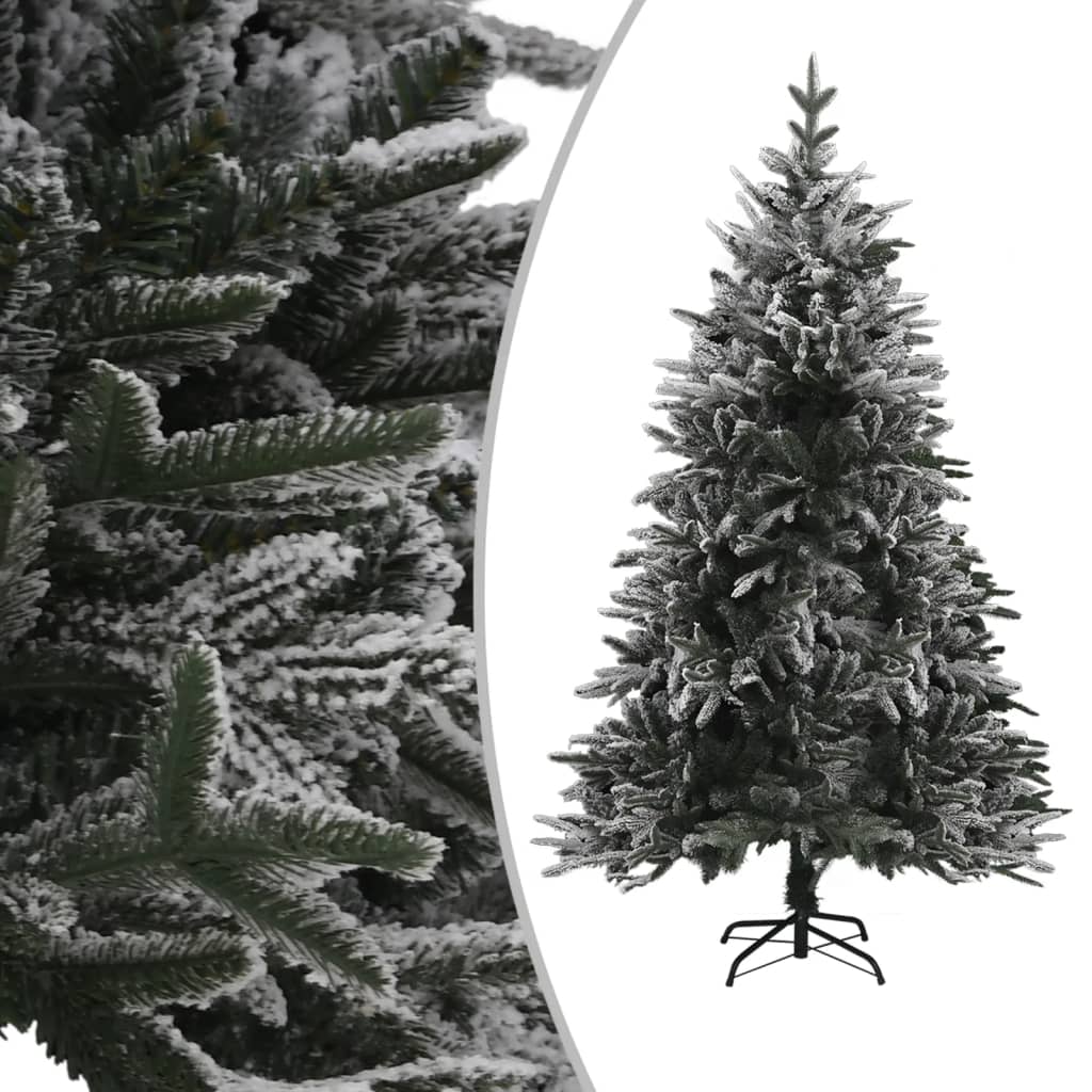 vidaXL Árbol de Navidad artificial con luces y nieve PVC&PE 210 cm