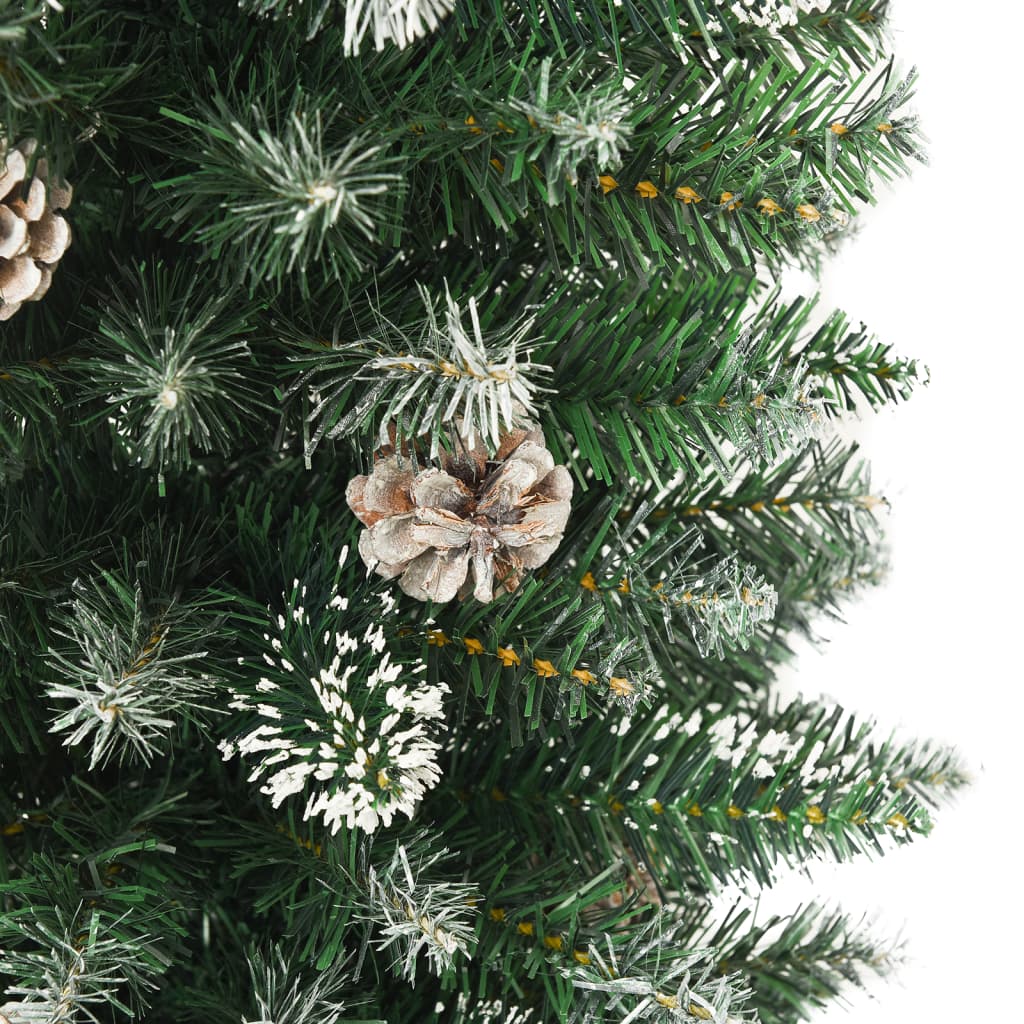 vidaXL Árbol de Navidad artificial estrecho con soporte PVC 180 cm