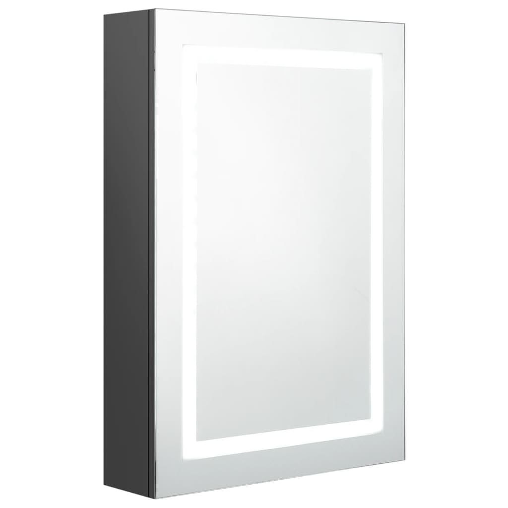 vidaXL Armario de baño con espejo y LED gris 50x13x70 cm