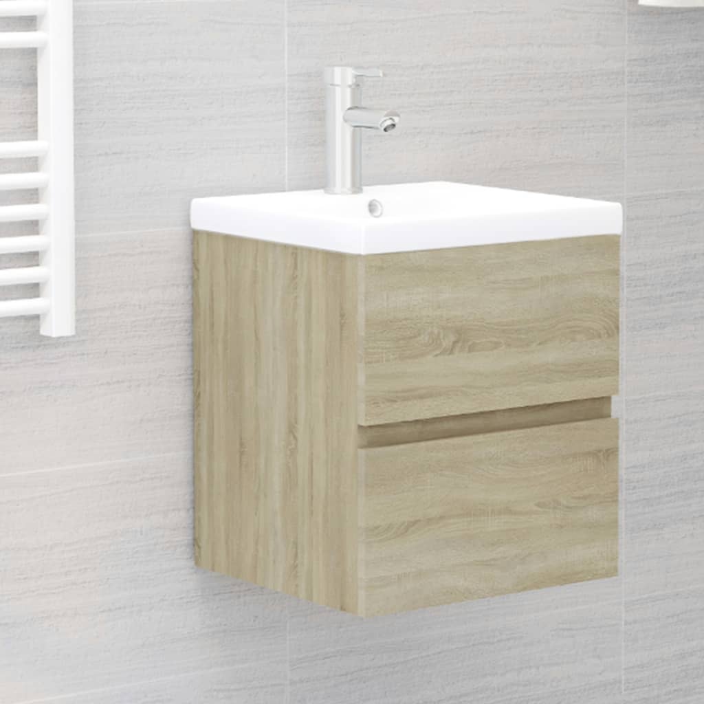 vidaXL Armario de lavabo madera ingeniería roble Sonoma 41x38,5x45 cm