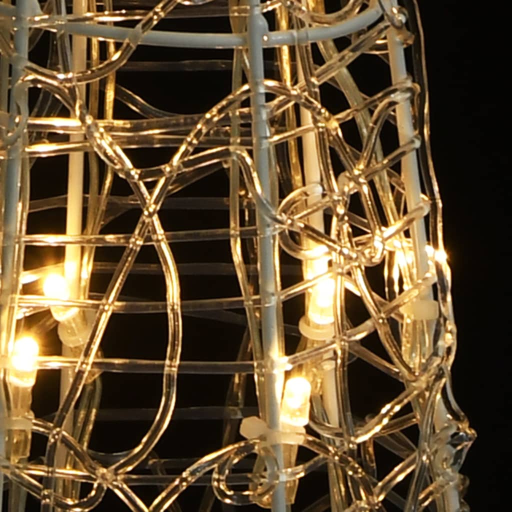 vidaXL Pirámide decorativa cono acrílico luces LED blanco cálido 90 cm