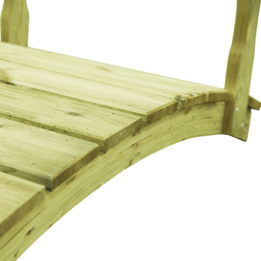 vidaXL Puente para jardín con barandilla madera pino 170x74x105cm