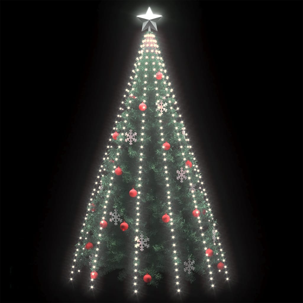 vidaXL Luces de árbol 500 LEDs interior y exterior blanco frío 500 cm