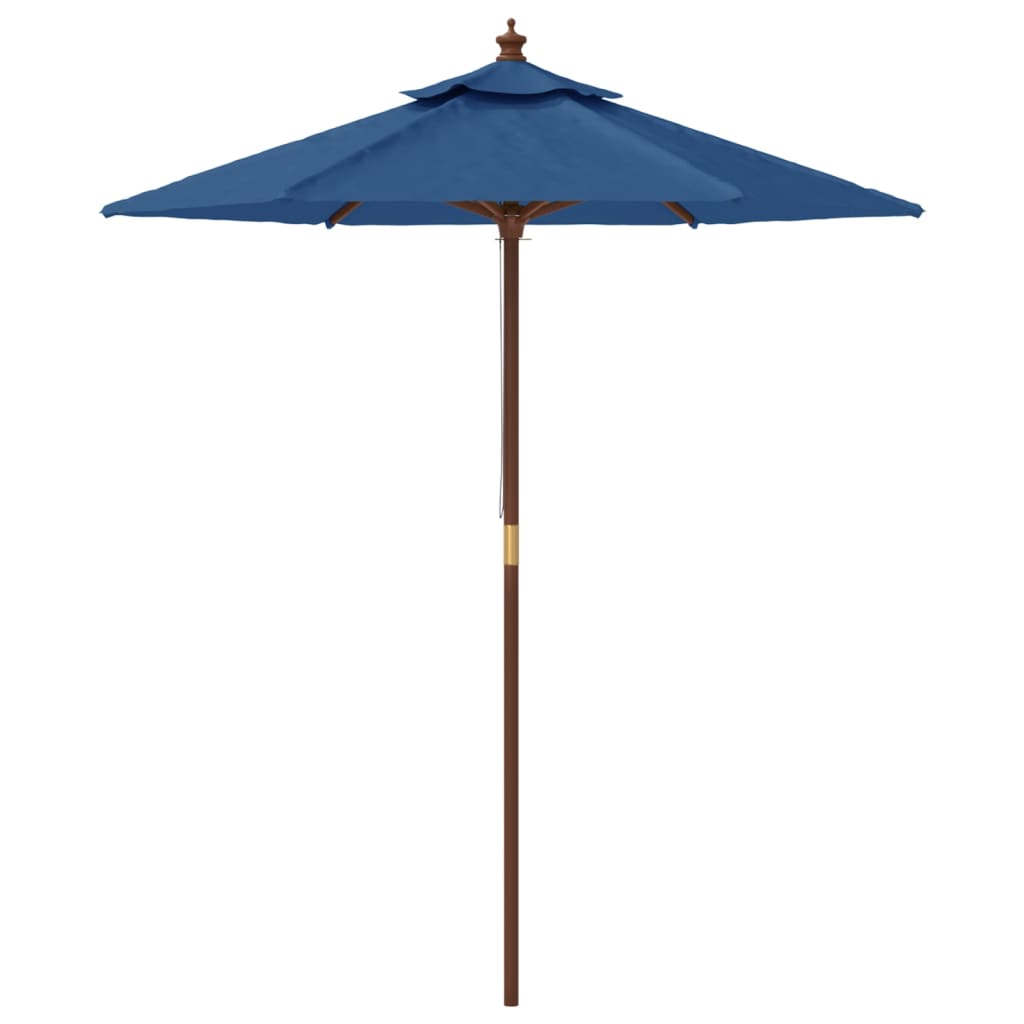 vidaXL Sombrilla de jardín con poste de madera azul celeste 196x231 cm