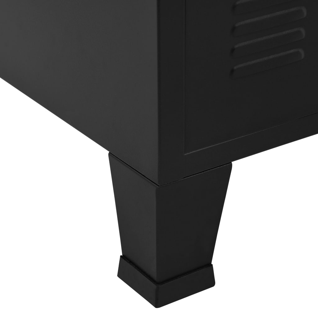 vidaXL Baúl de almacenaje industrial acero negro 75x40x80 cm