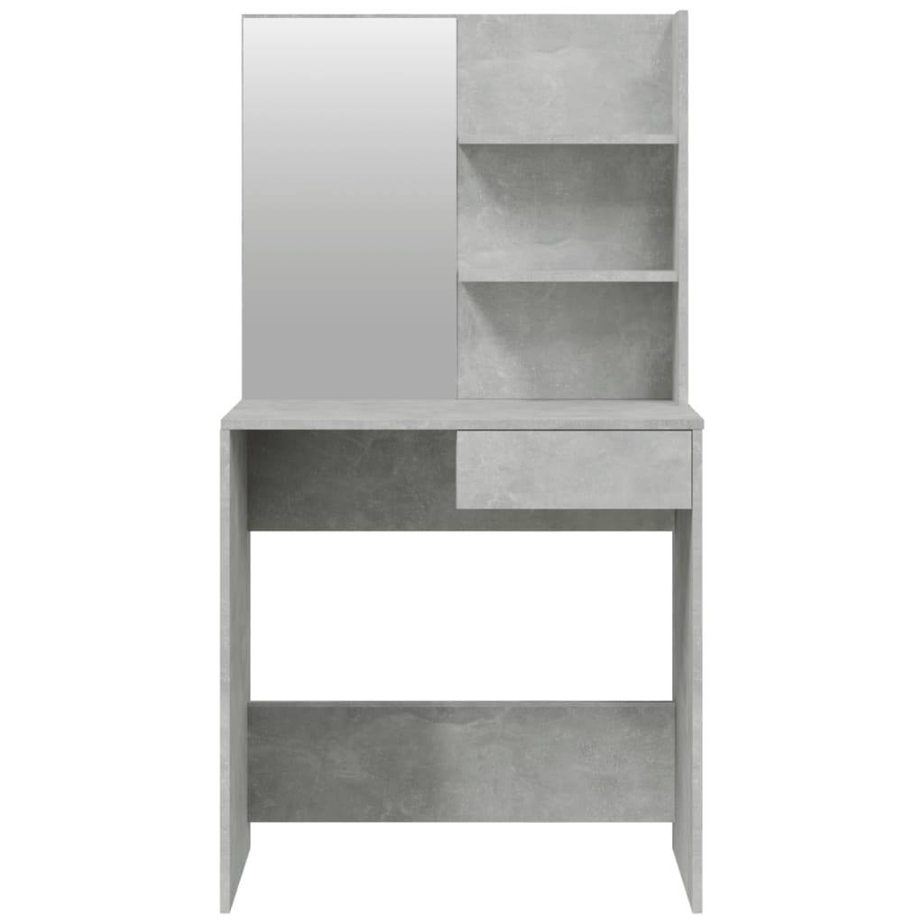 vidaXL Tocador con espejo color gris hormigón 74,5x40x141 cm