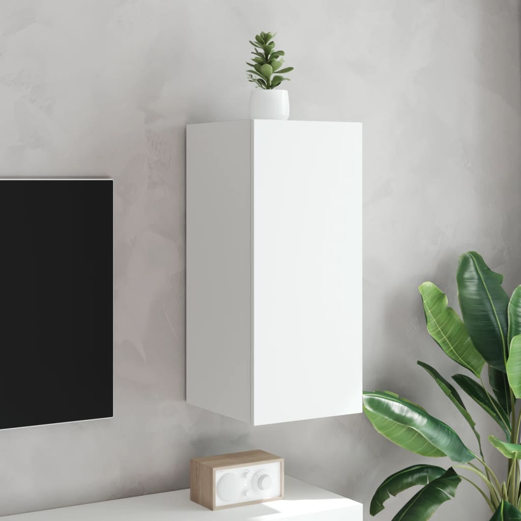 vidaXL Mueble de TV de pared con luces LED blanco 30,5x35x70 cm