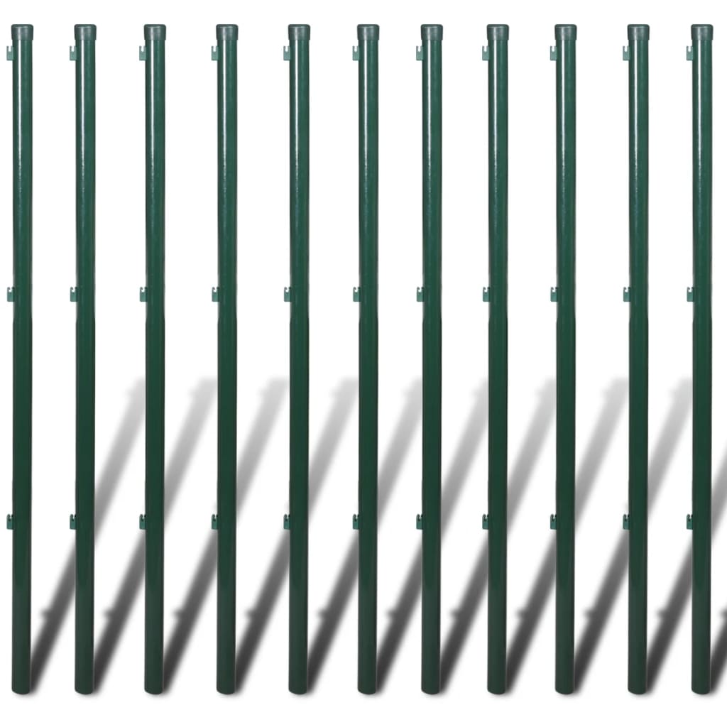 vidaXL Valla metálica con estacas postes acero galvanizado 1,0x25 m