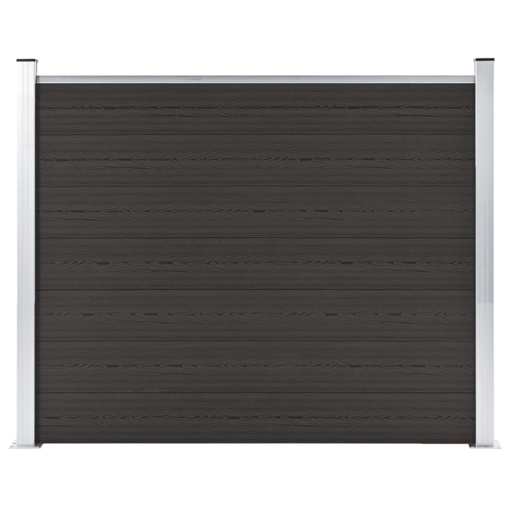 vidaXL Panel de valla WPC negro 180x146 cm