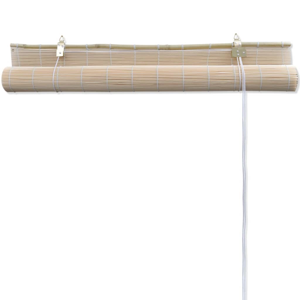 vidaXL Estor enrollable de bambú natural 2 unidades 120x160 cm