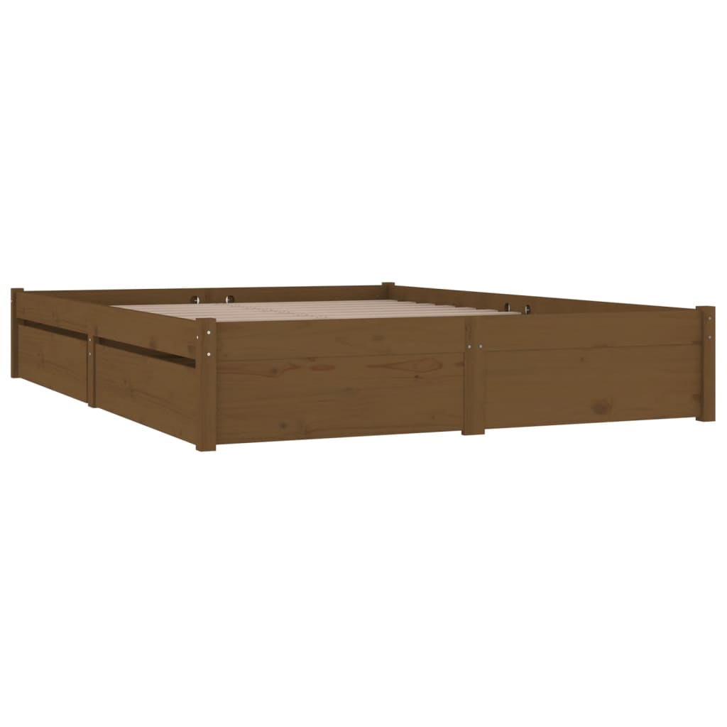 vidaXL Estructura de cama con cajones marrón miel 200x200 cm