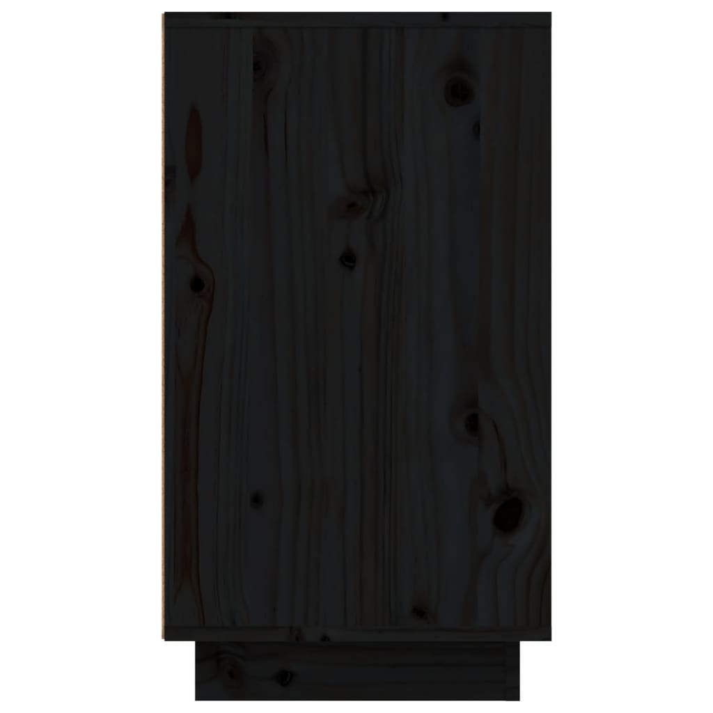 vidaXL Mueble zapatero de madera maciza de pino negro 110x34x61 cm
