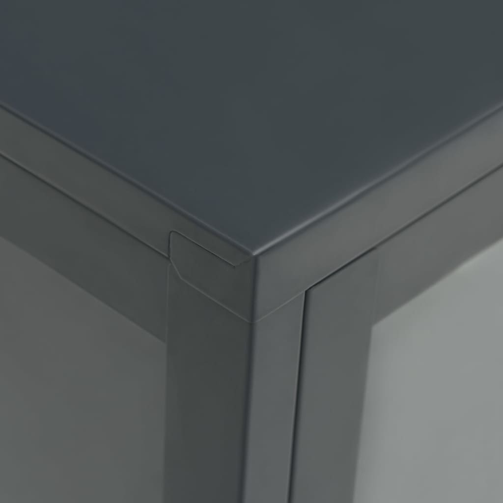 vidaXL Aparador de acero y vidrio gris antracita 75x35x105 cm