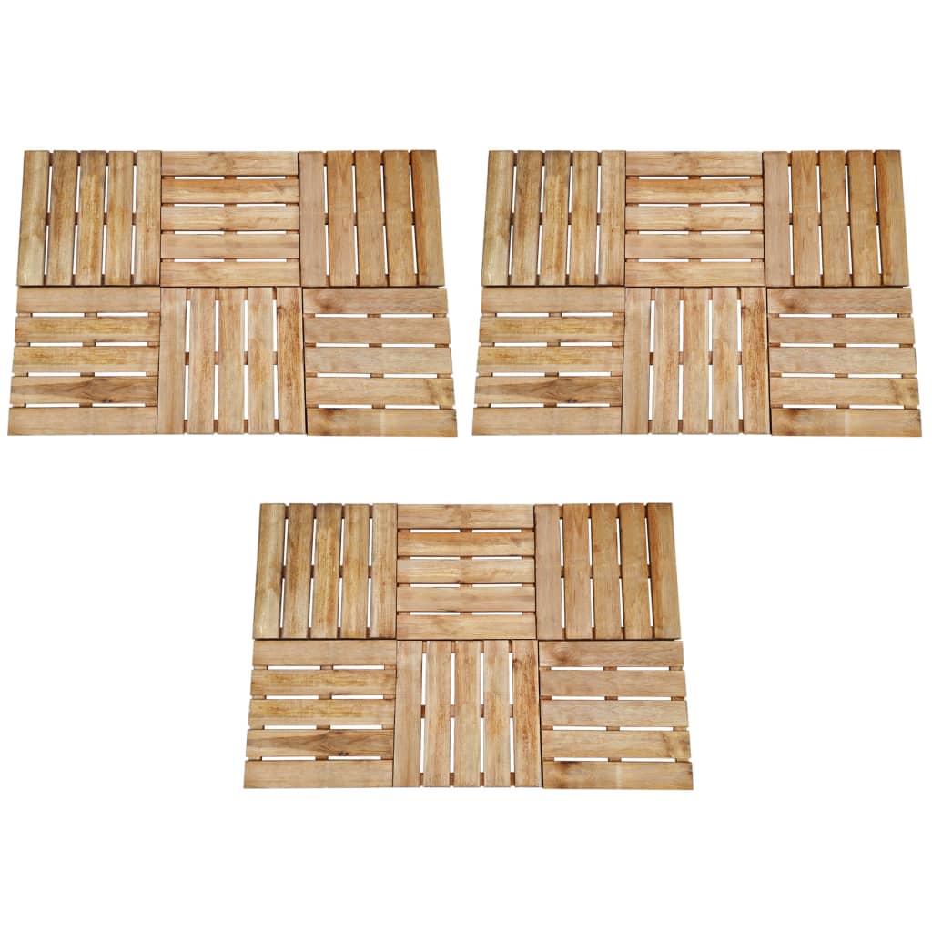 vidaXL Baldosas de porche 18 unidades madera marrón 50x50 cm