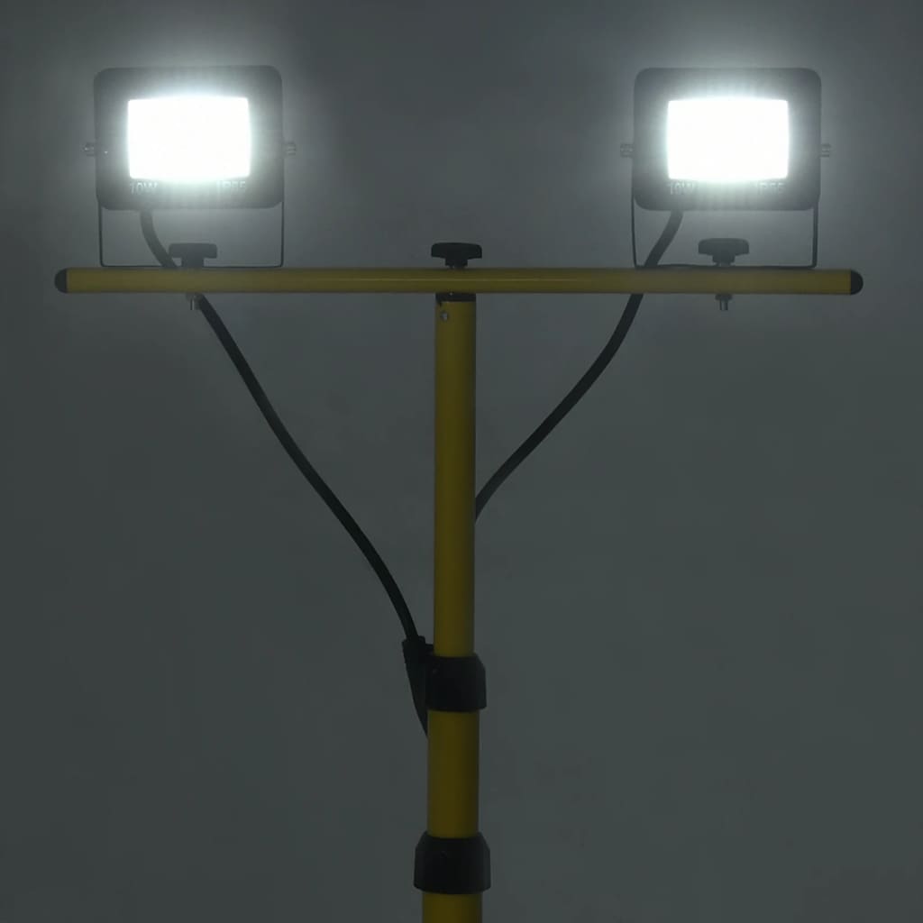 vidaXL Foco LED con trípode 2x10 W blanco frío