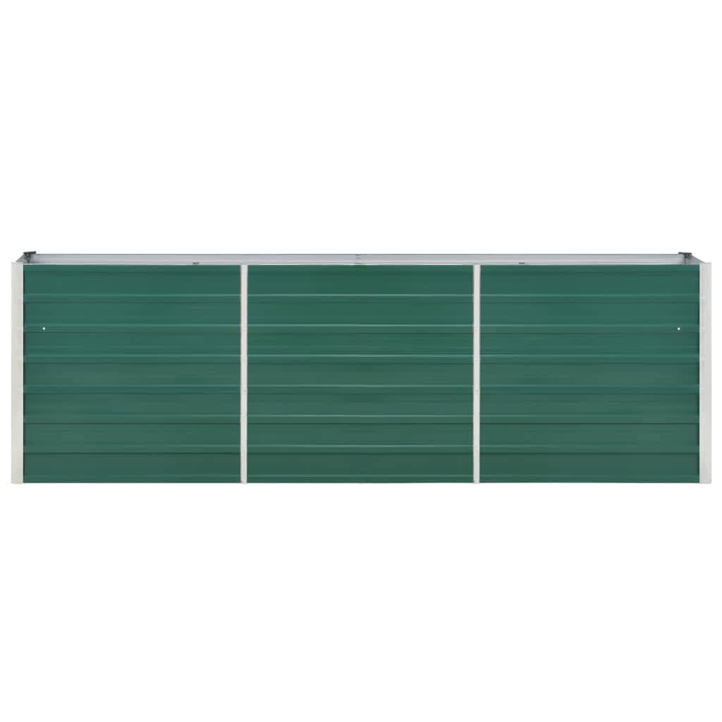 vidaXL Arriate de jardín de acero galvanizado verde 240x40x77 cm