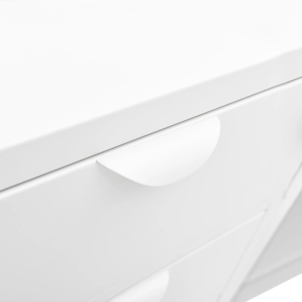 vidaXL Aparador de acero y vidrio templado blanco 105x35x70 cm