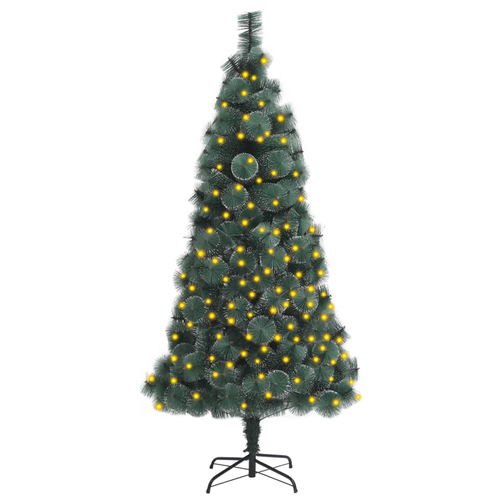 vidaXL Árbol de Navidad con luces y soporte PET verde 120 cm