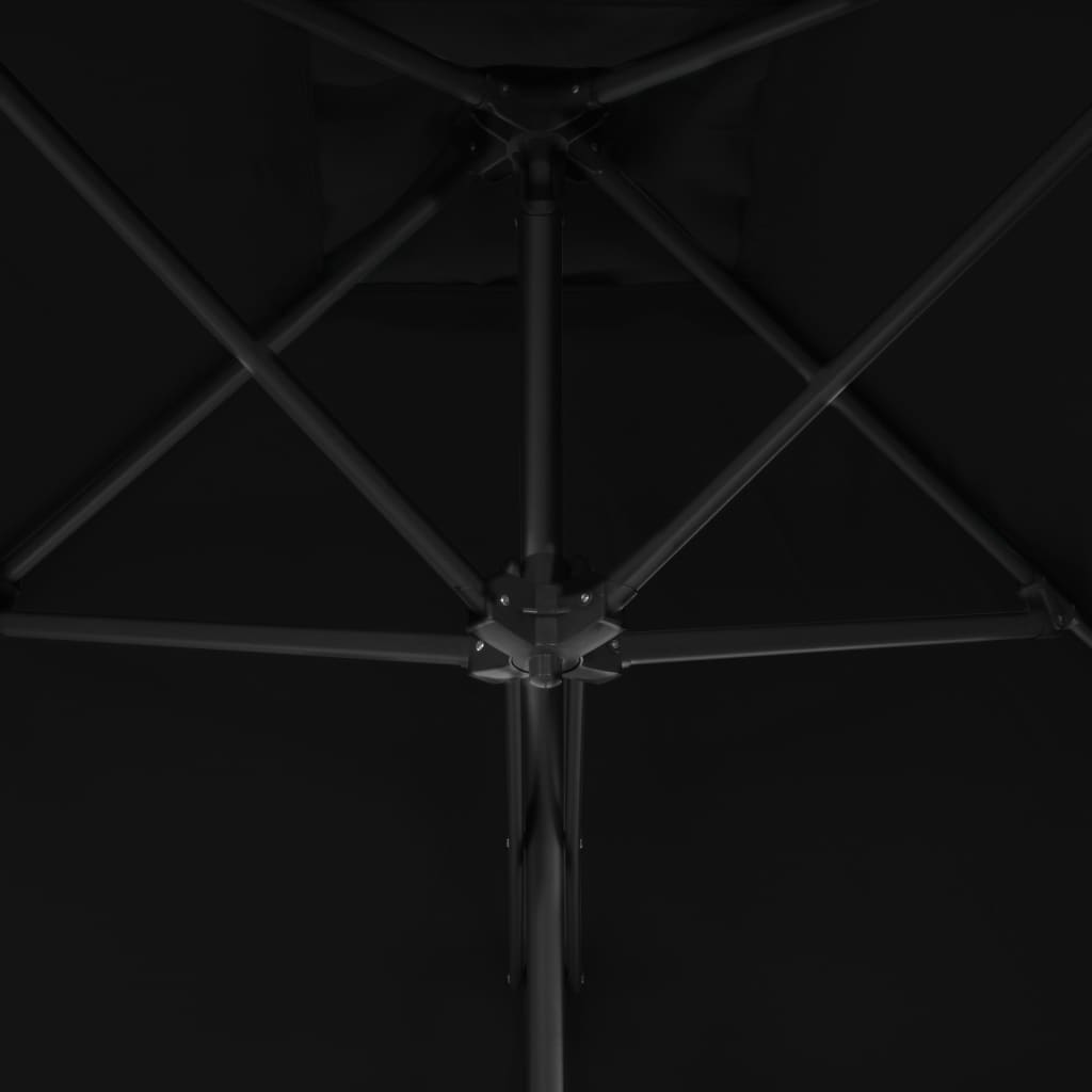 vidaXL Sombrilla de jardín con palo de acero negro 250x250x230cm