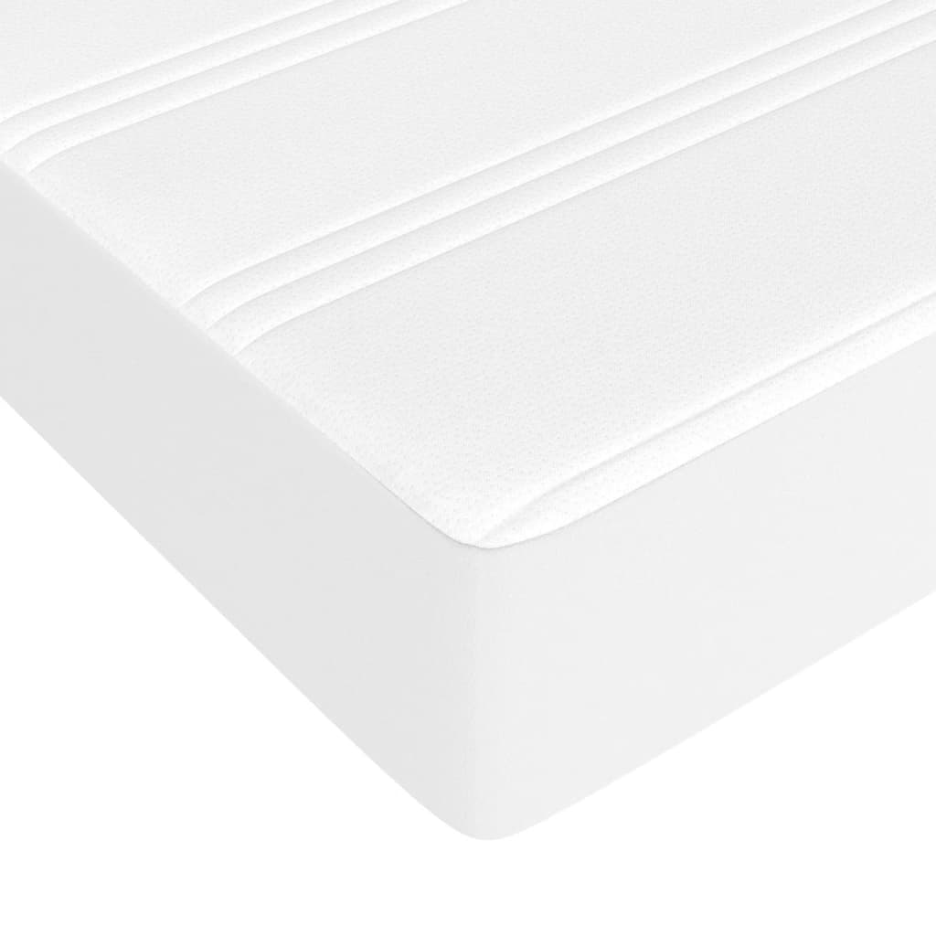 vidaXL Cama box spring con colchón cuero sintético blanco 80x200 cm