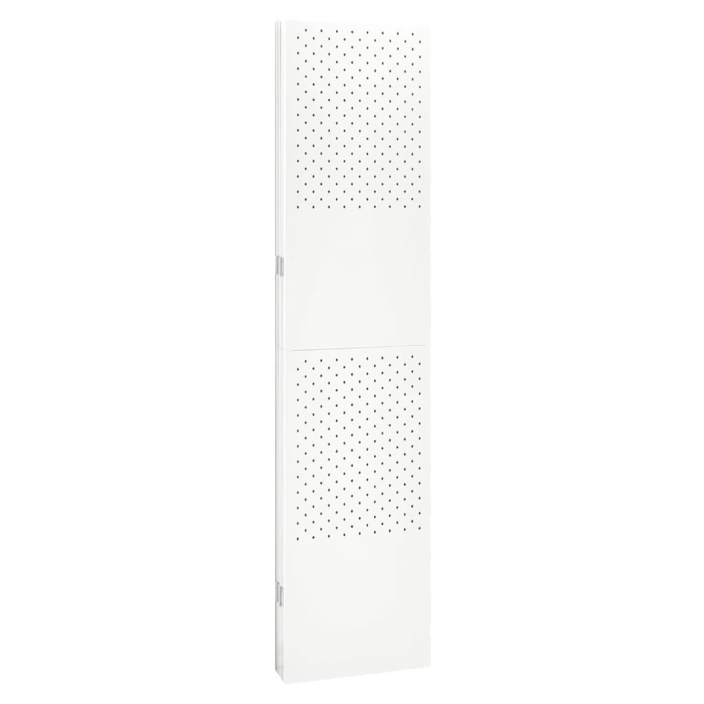 vidaXL Biombo divisor de 5 paneles acero blanco 200x180 cm
