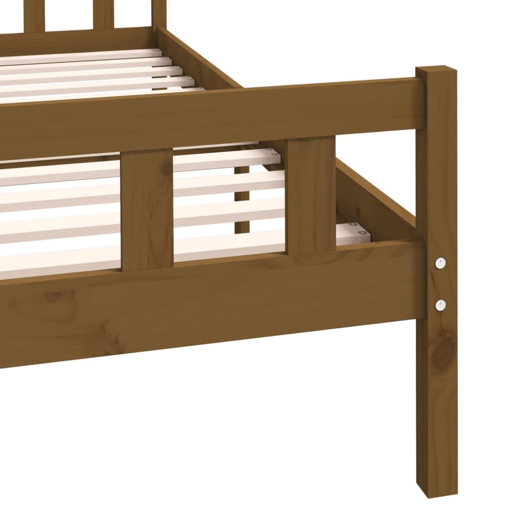 vidaXL Estructura de cama madera maciza marrón miel 120x200 cm