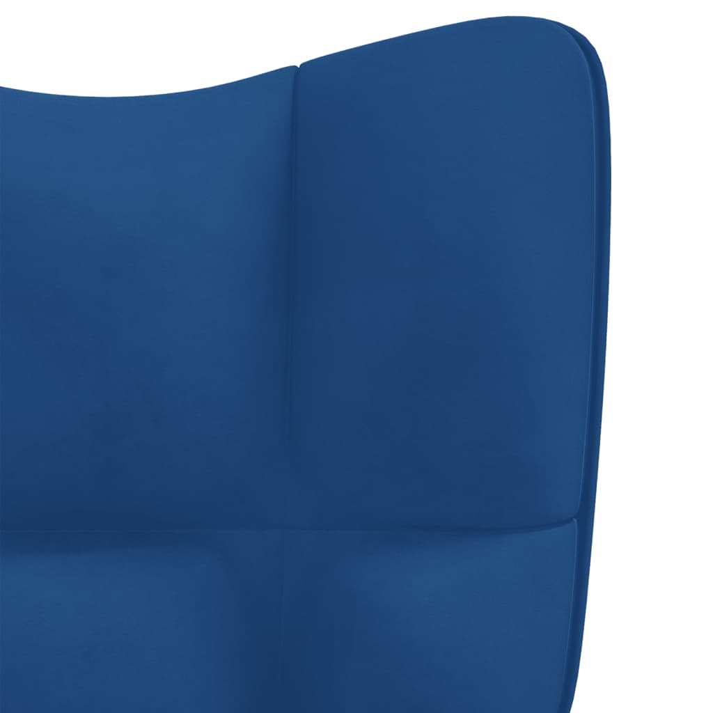vidaXL Silla de relajación con reposapiés terciopelo azul