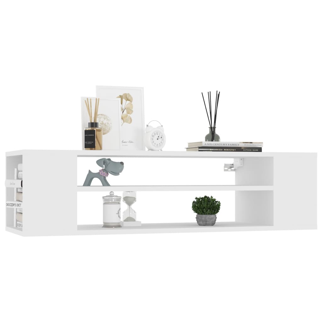 vidaXL Mueble de TV colgante madera contrachapada blanco 100x30x26,5cm