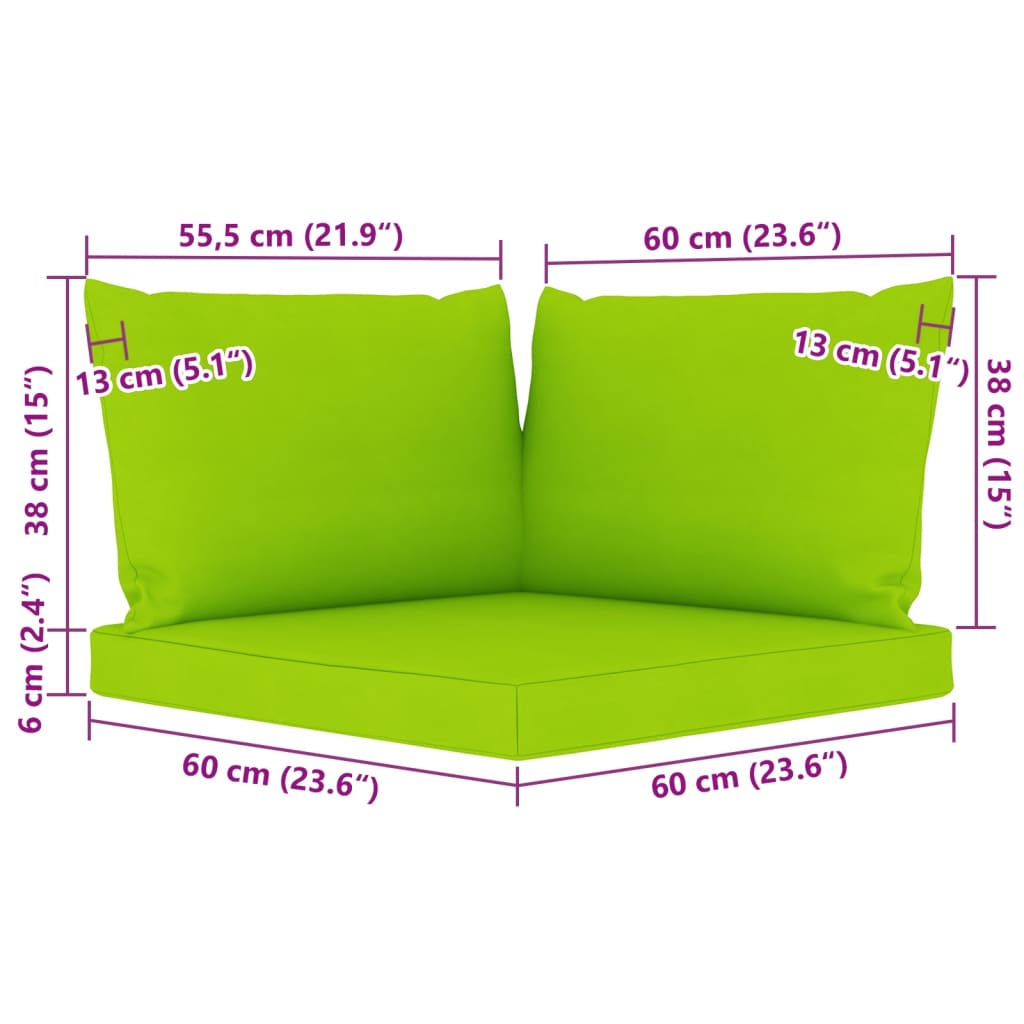 vidaXL Juego de muebles de jardín 5 piezas con cojines verde lima