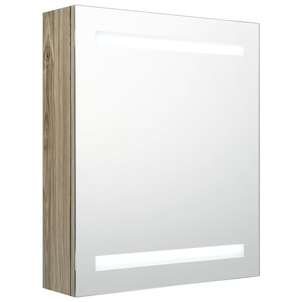 vidaXL Armario de baño con espejo roble 50x14x60 cm