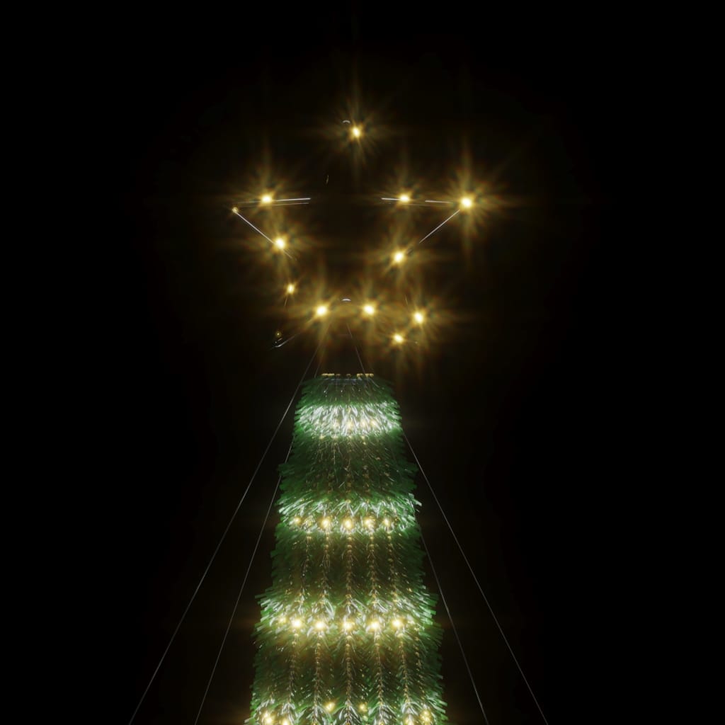 vidaXL Árbol de Navidad cono de luz 275 LEDs blanco cálido 180 cm