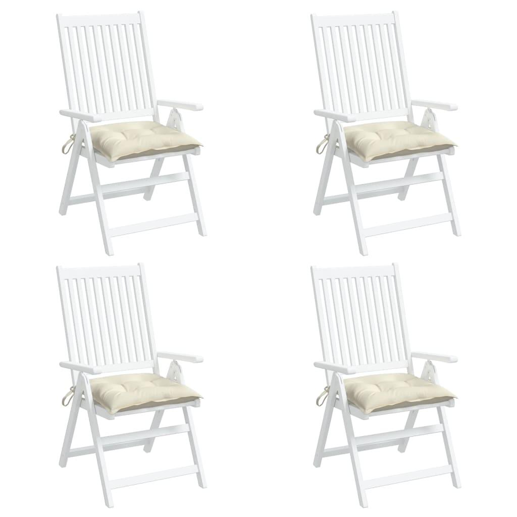 vidaXL Cojines de silla de jardín 4 uds tela Oxford crema 50x50x7 cm