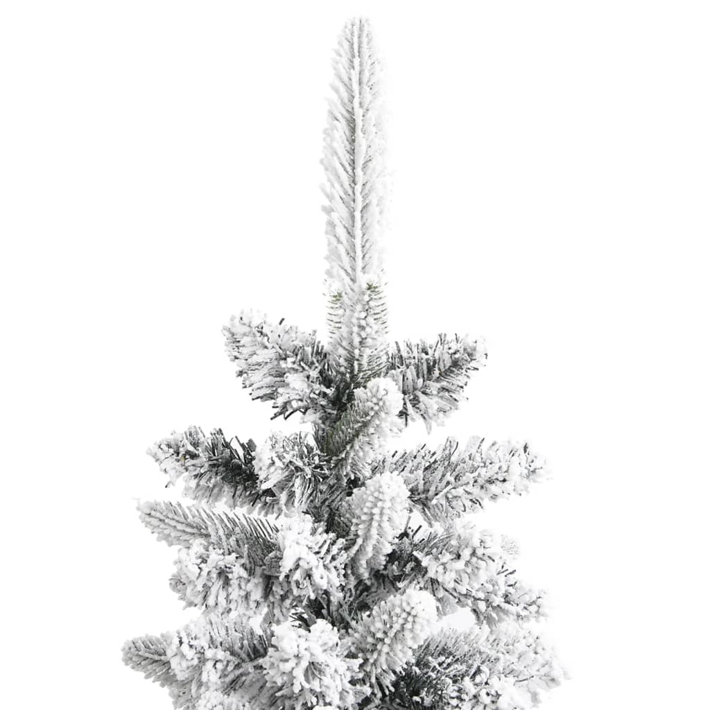 vidaXL Árbol de Navidad artificial estrecho con nieve PVC y PE 180 cm