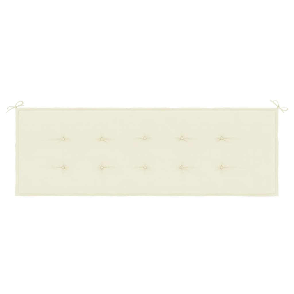 vidaXL Cojín de banco de jardín tela Oxford blanco crema 150x50x3 cm