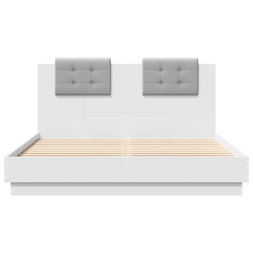 vidaXL Estructura cama con cabecero madera ingeniería blanco 140x200cm