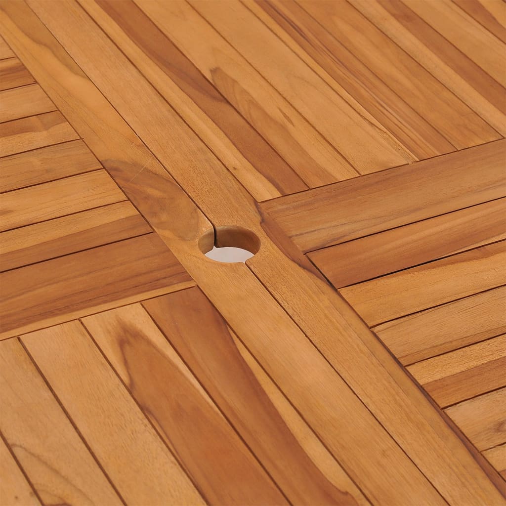 vidaXL Mesa de comedor de jardín madera maciza de teca 110x110x75 cm