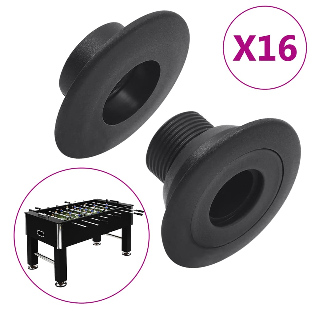 vidaXL Topes para la mesa de futbolín barra 15,9/16 mm 16 piezas