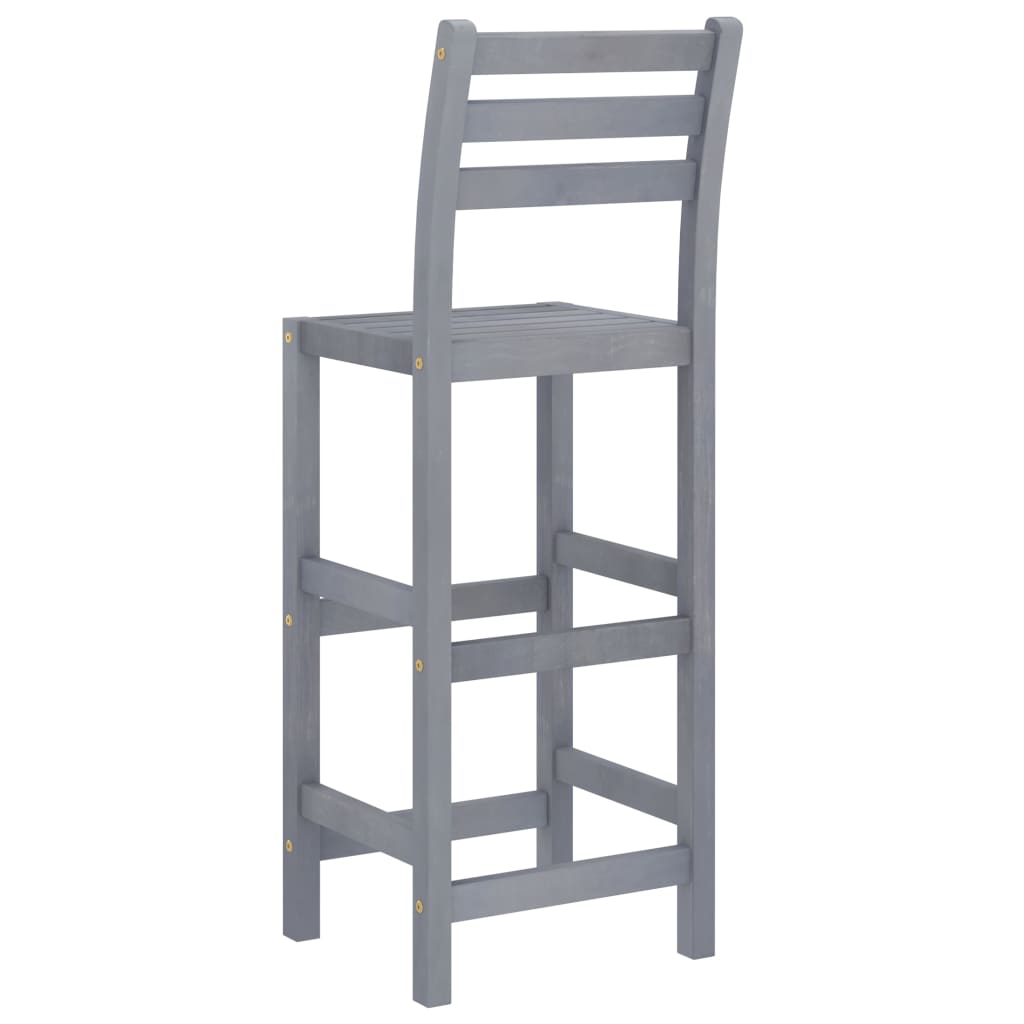 vidaXL Mesa y sillas de bar de jardín 5 pzas gris madera maciza acacia
