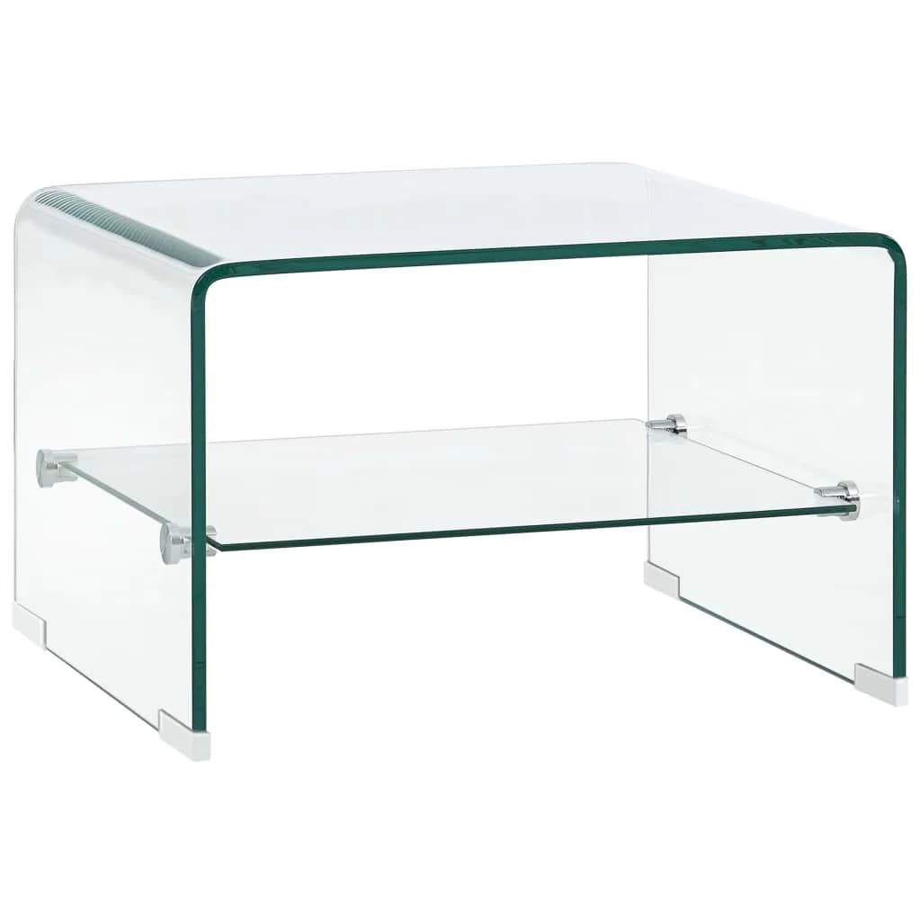 vidaXL Mesa de centro de vidrio templado transparente 50x45x33 cm