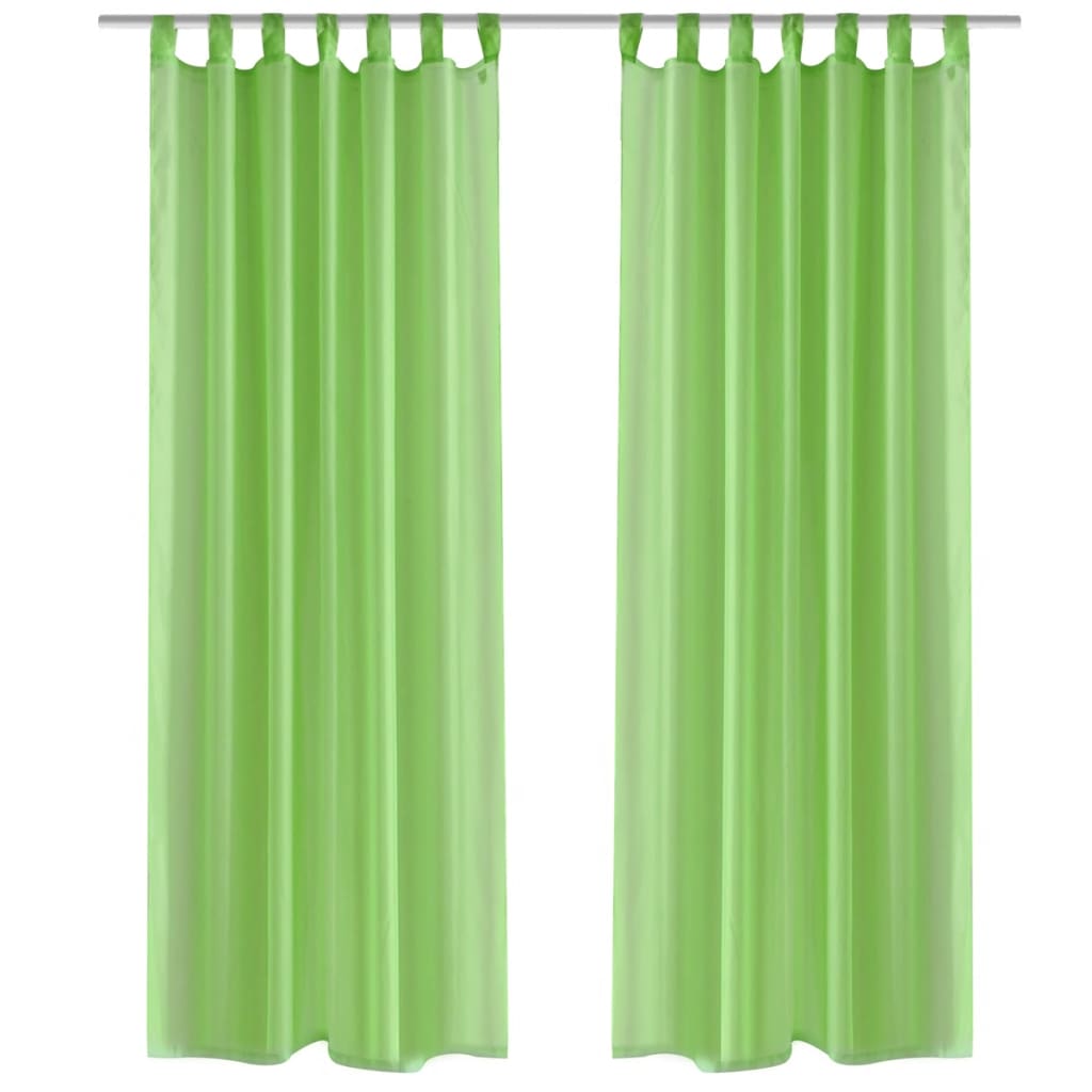 2 Cortinas verdes transparentes 140 x 225 cm