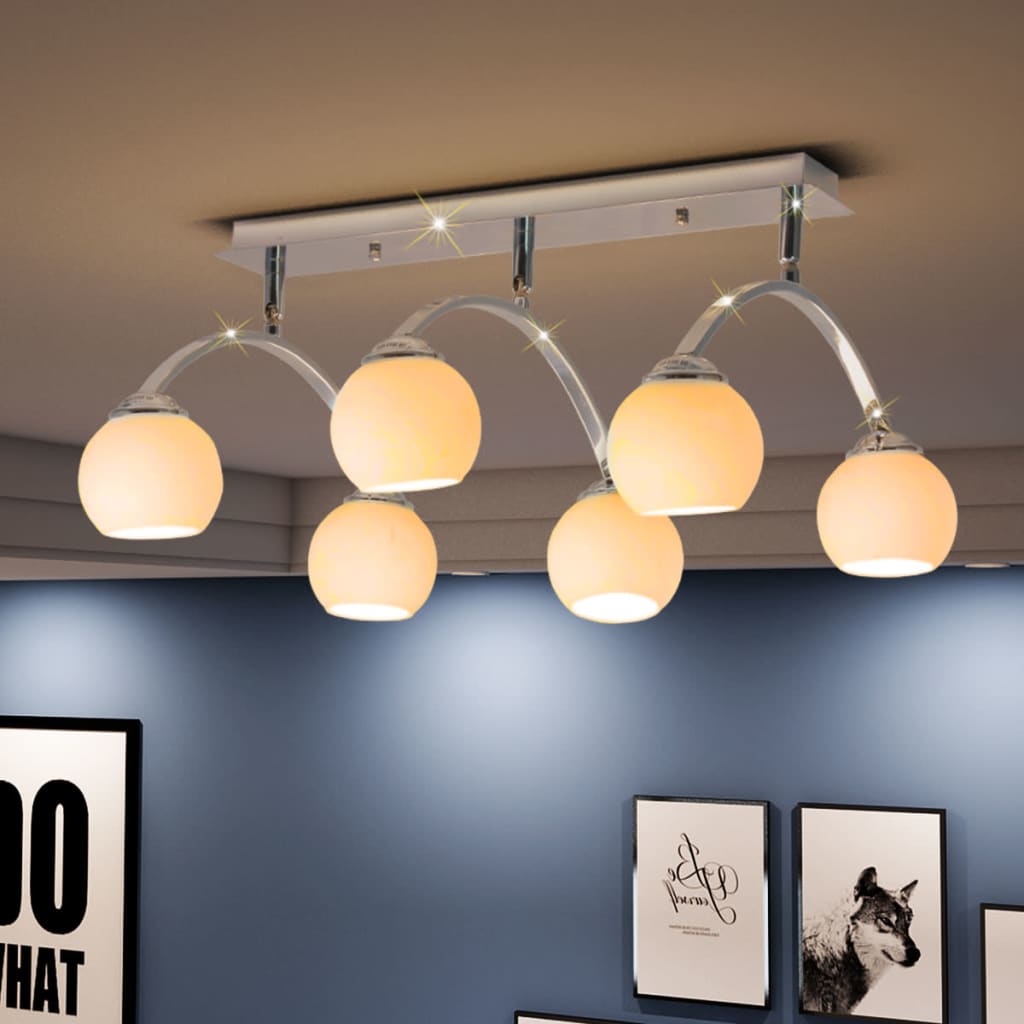 vidaXL Lámpara de techo con 6 bombillas LED G9 240 W