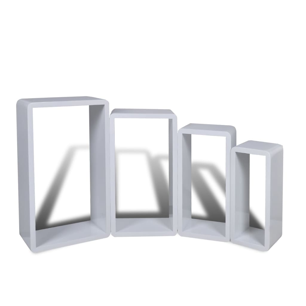 vidaXL Juego de estantes en forma de cubo 4 piezas blanco