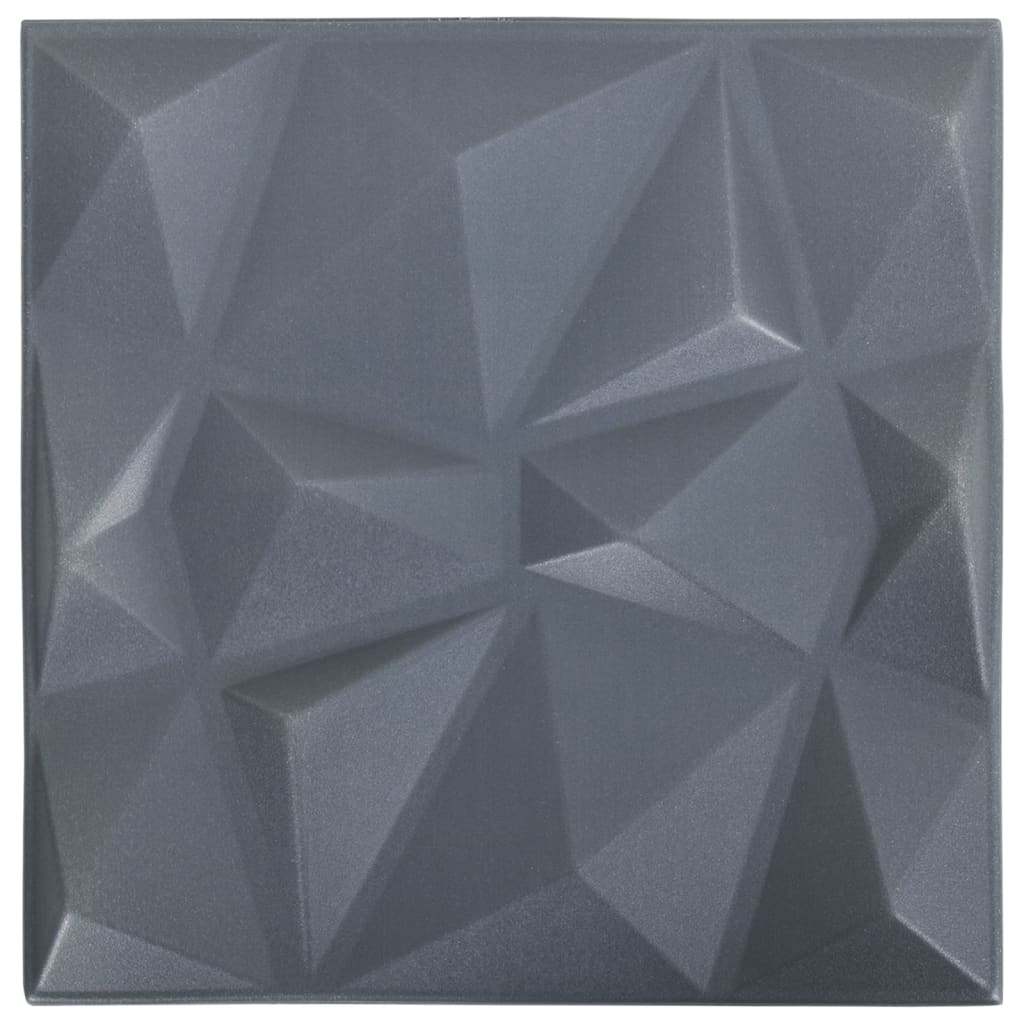 vidaXL Paneles de pared 3D 48 unidades gris diamante 12 m² 50x50 cm