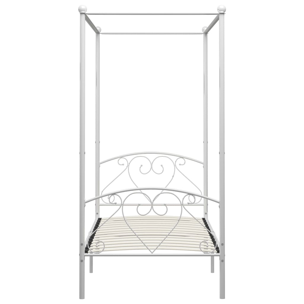 vidaXL Estructura de cama con dosel metal blanco 120x200 cm