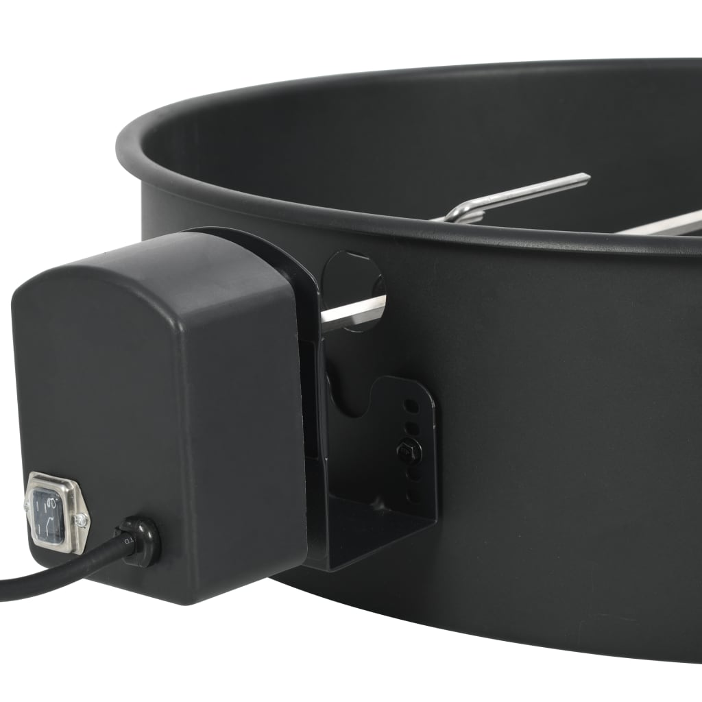 vidaXL Kit de anillo asador de barbacoa negro 57 cm