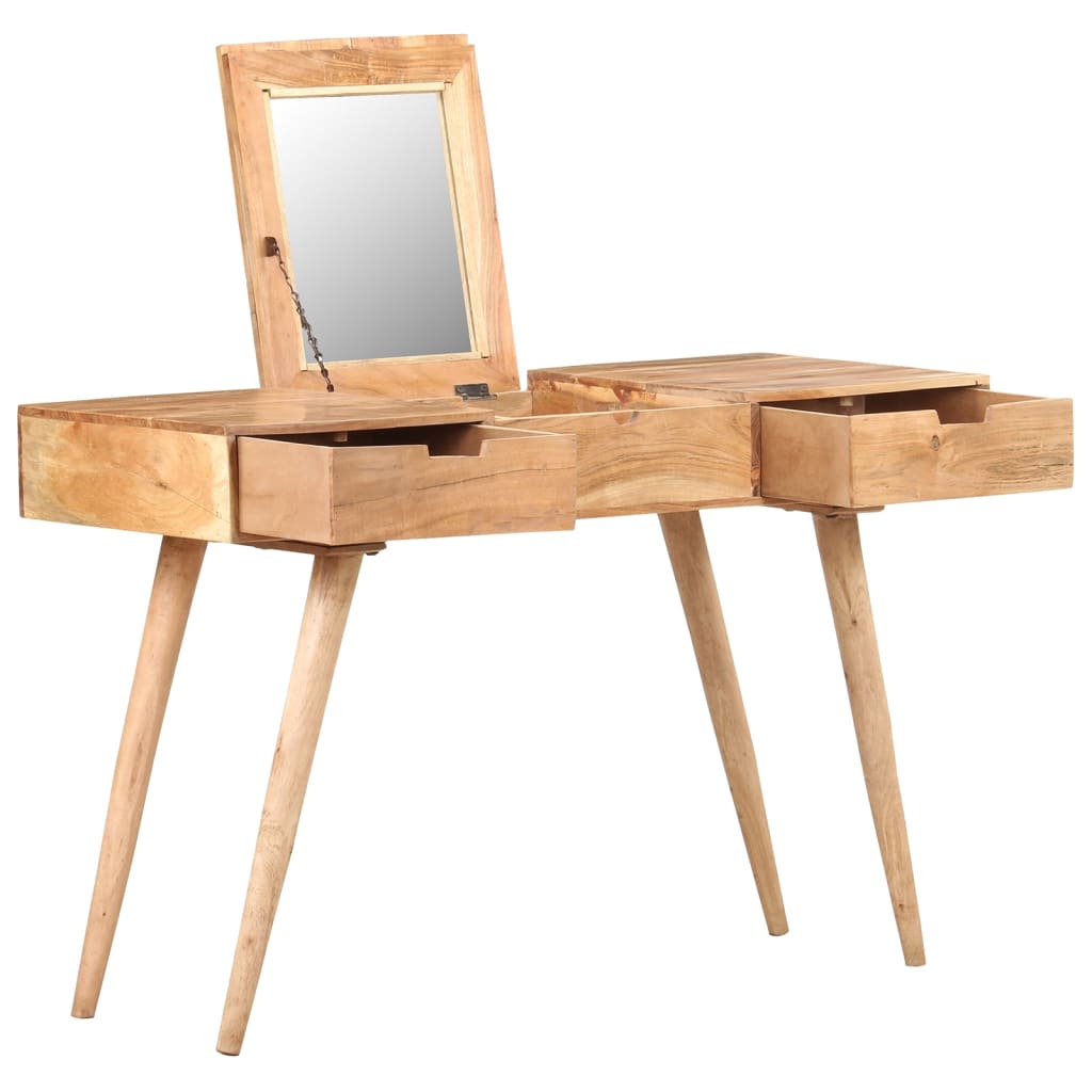 vidaXL Mesa tocador con espejo madera acacia maciza 112x45x76 cm