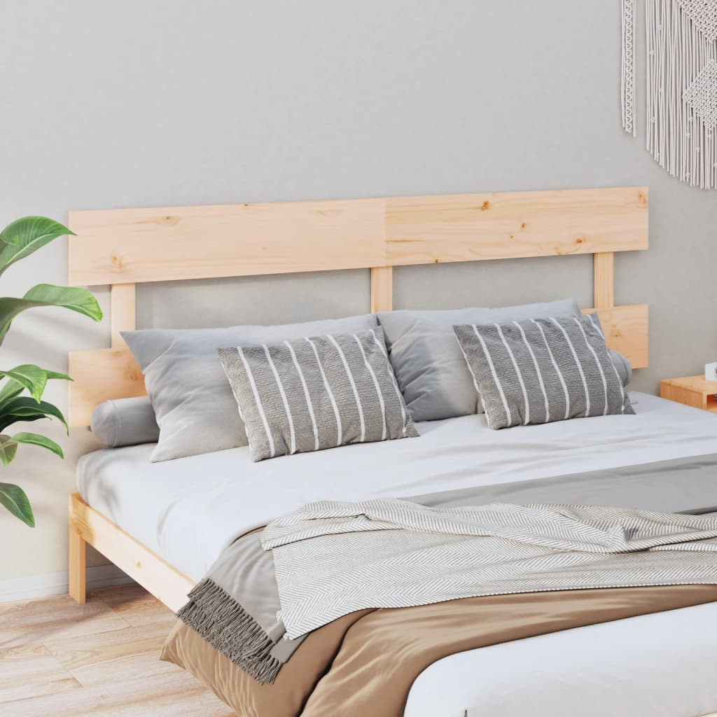 vidaXL Cabecero de cama madera maciza de pino gris 204x3x81 cm