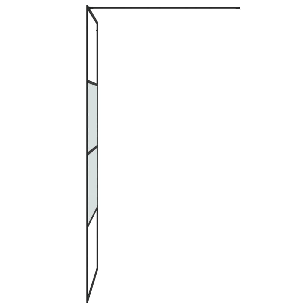 vidaXL Mampara de ducha vidrio ESG semiesmerilado negro 90x195 cm