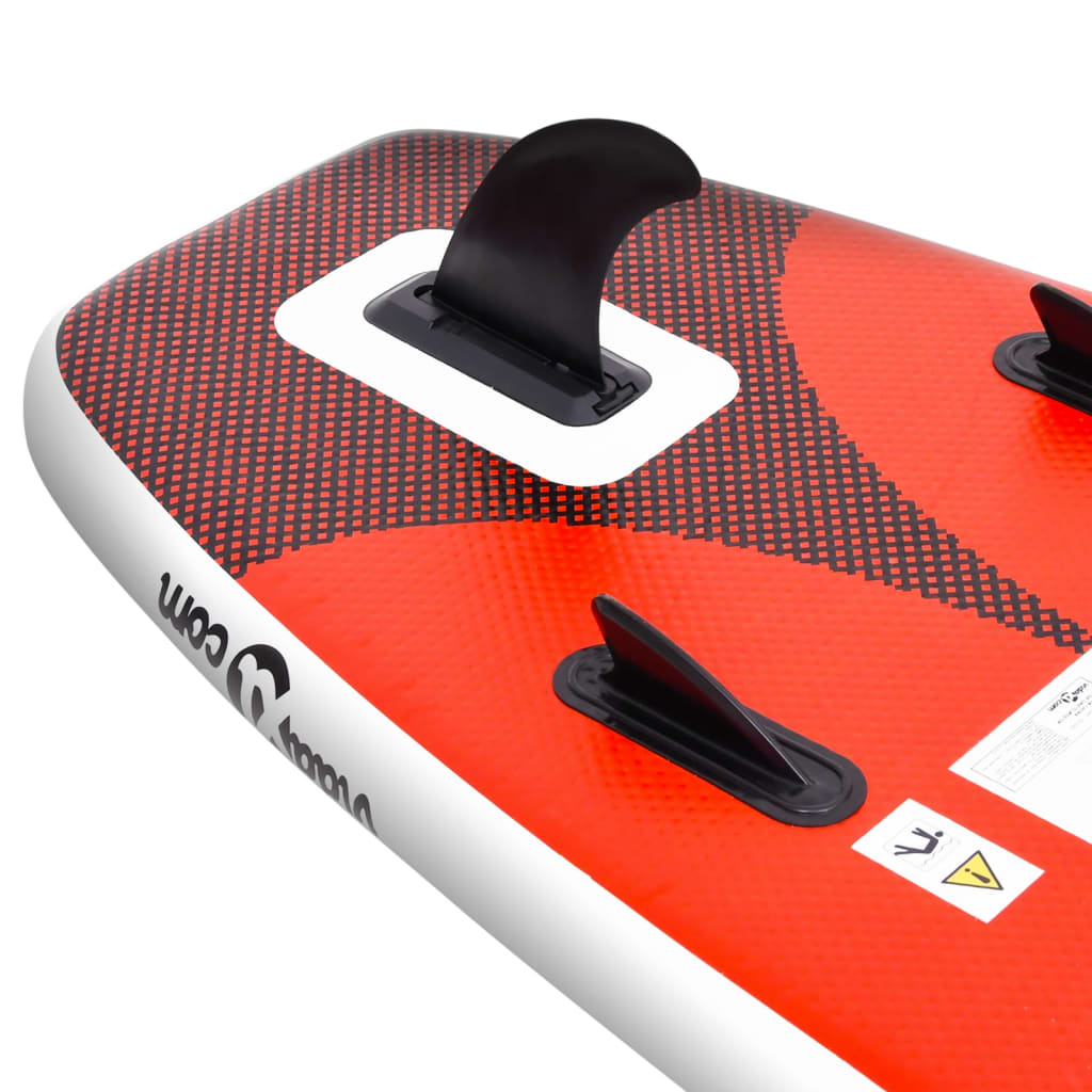 vidaXL Set de tabla de paddle surf hinchable rojo 330x76x10 cm