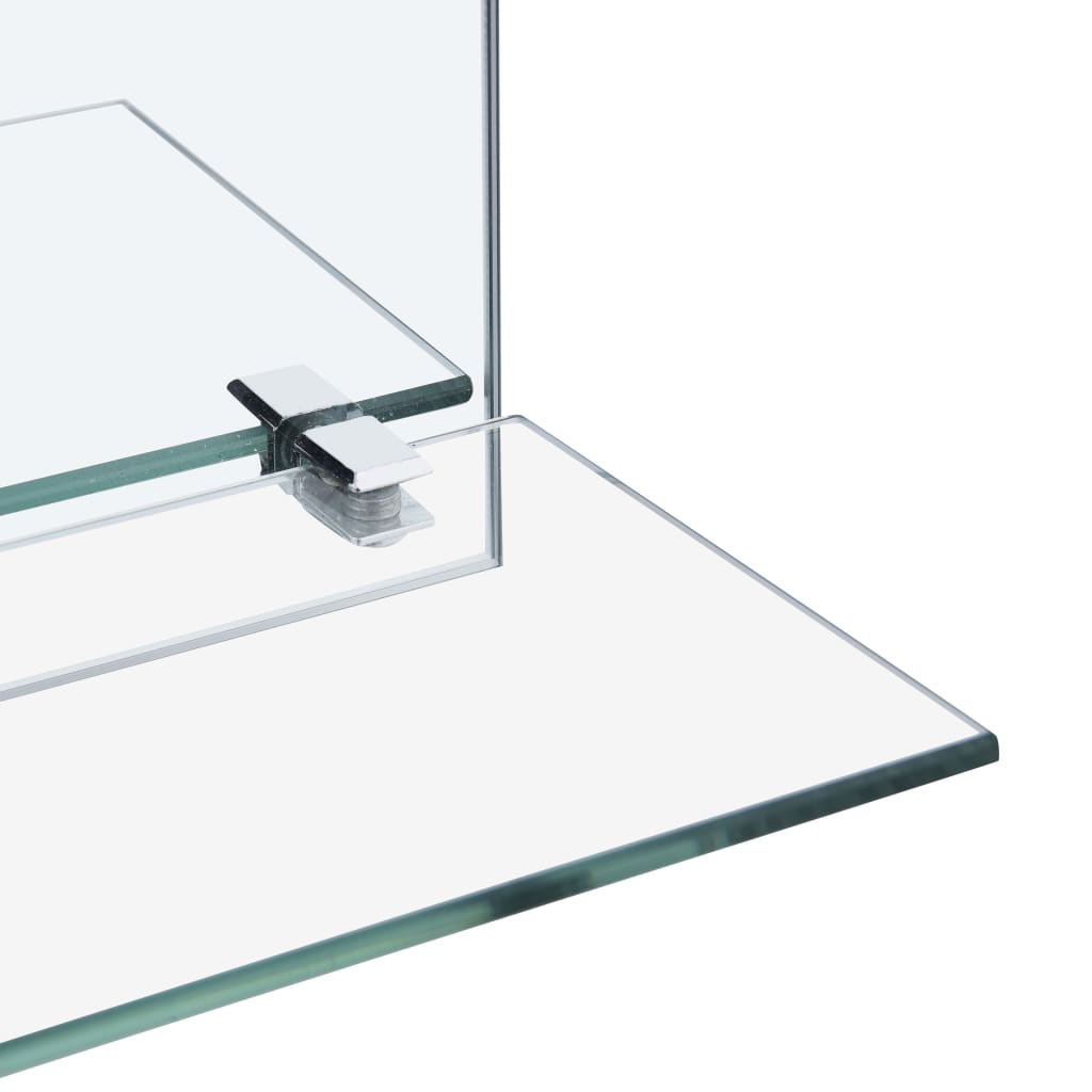 vidaXL Espejo de pared con estante de vidrio templado 60x60 cm
